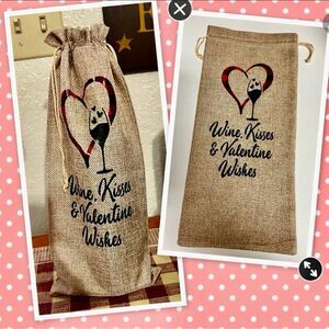 Valentines Burlap Wine Gift Bag